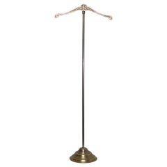 Art Deco Adjustable Brass and Steel Display Clothes Stand