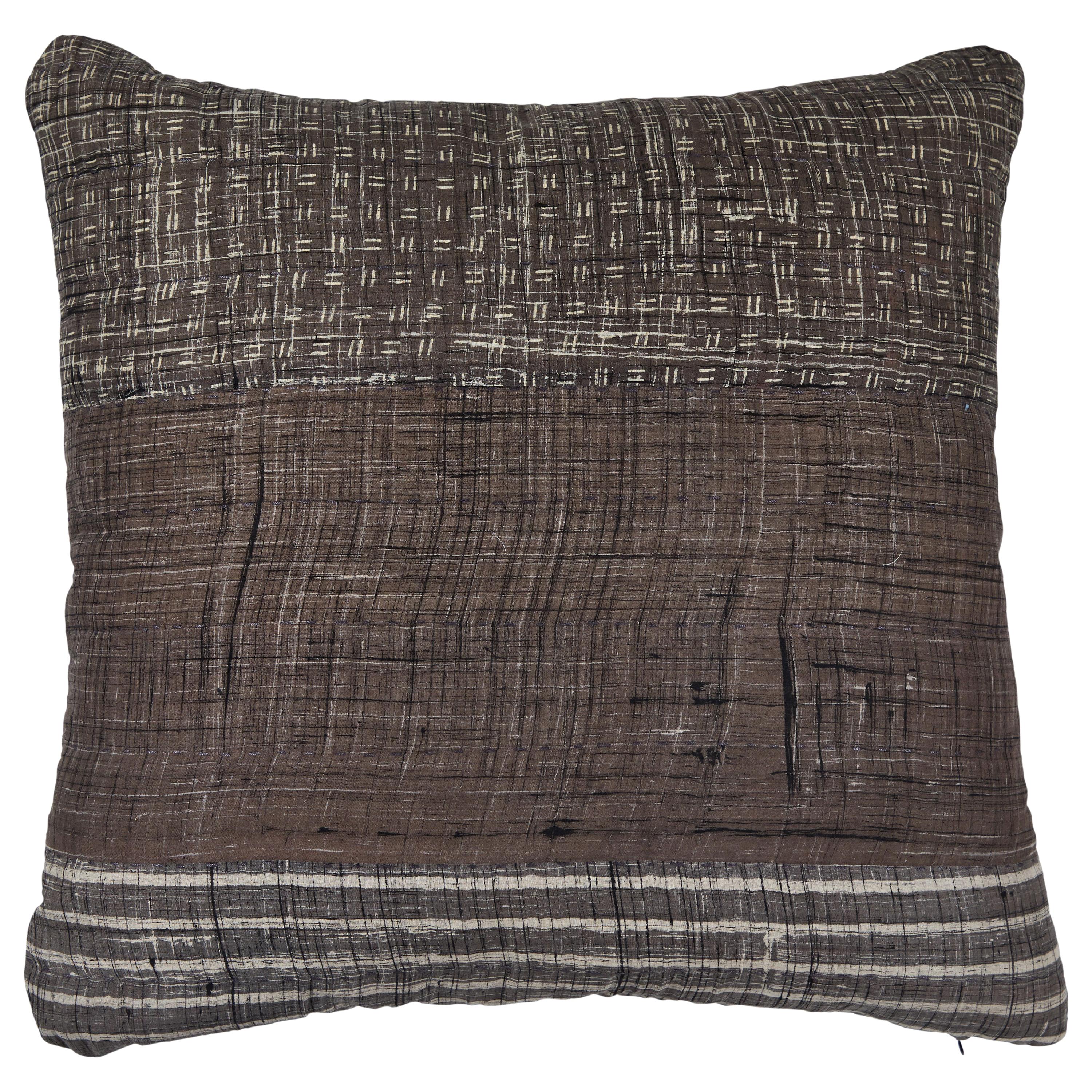 Patchwork Grey Pillow For Sale