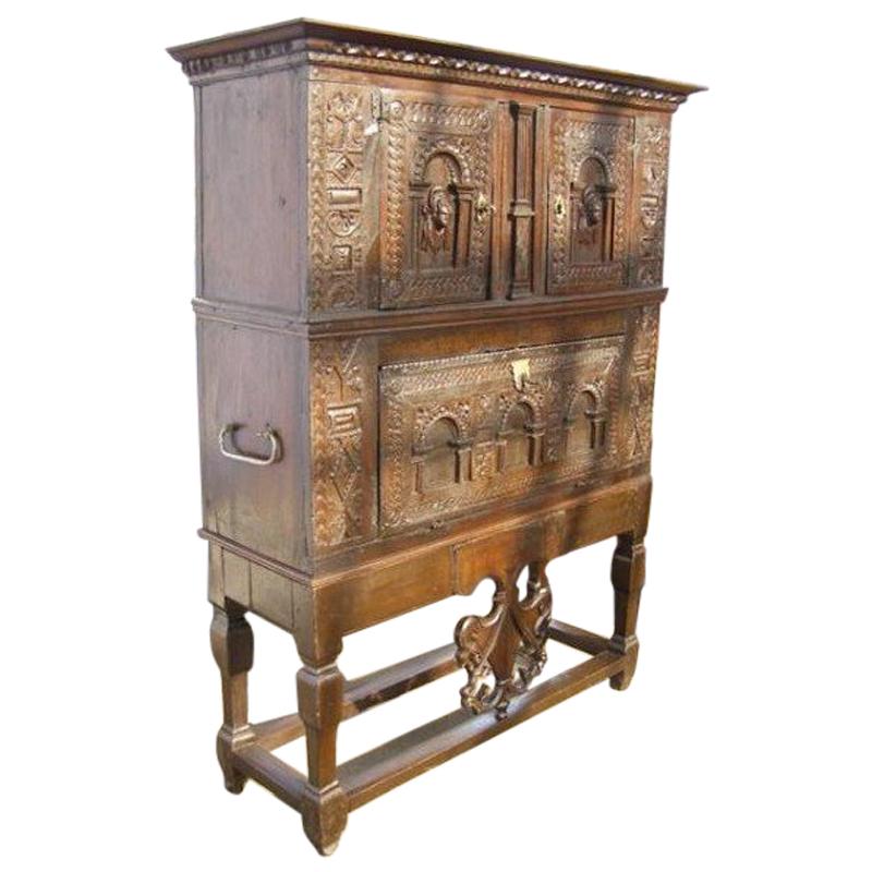 Oak Renaissance Cabinet, 1600 Unikat For Sale