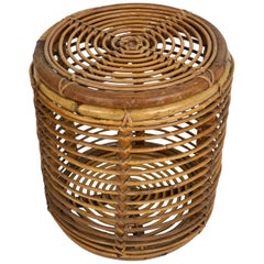 Franco Albini for Bonacina Basket in Rattan Bamboo, Italy, 1950s