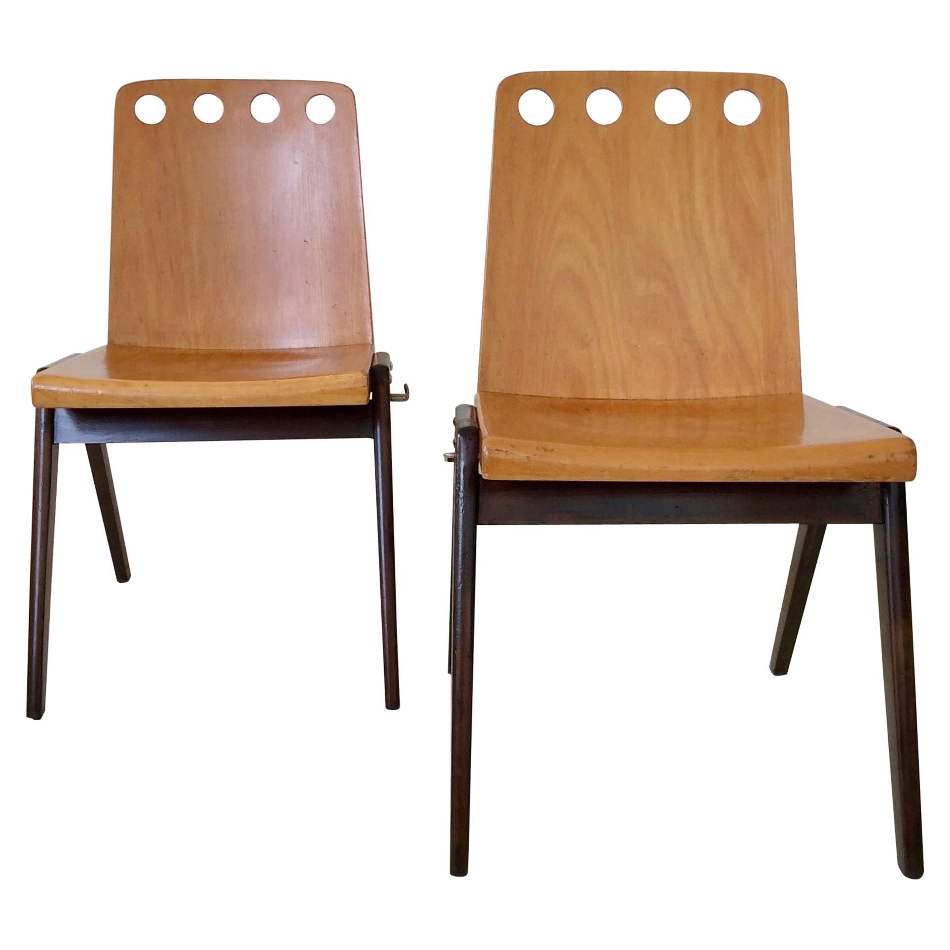 Pair of Stacking Chairs, circa 1950, Austria