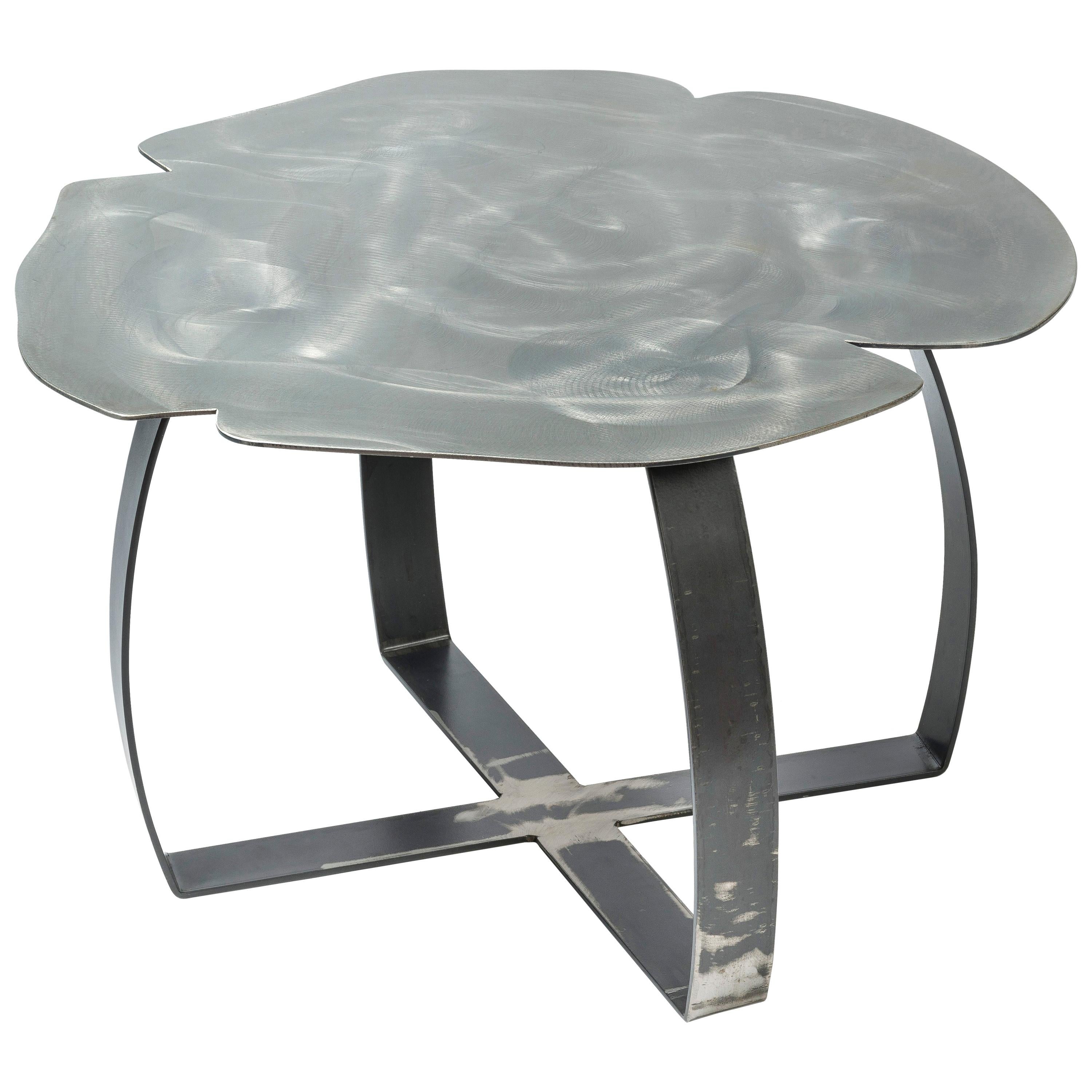 Small Table Andy Iron Medium, Flower Shape, Lacquered Iron, Italy For Sale