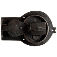 Primitive Handwrought Decorative Lock with It's Original Key, Italy, circa 1600