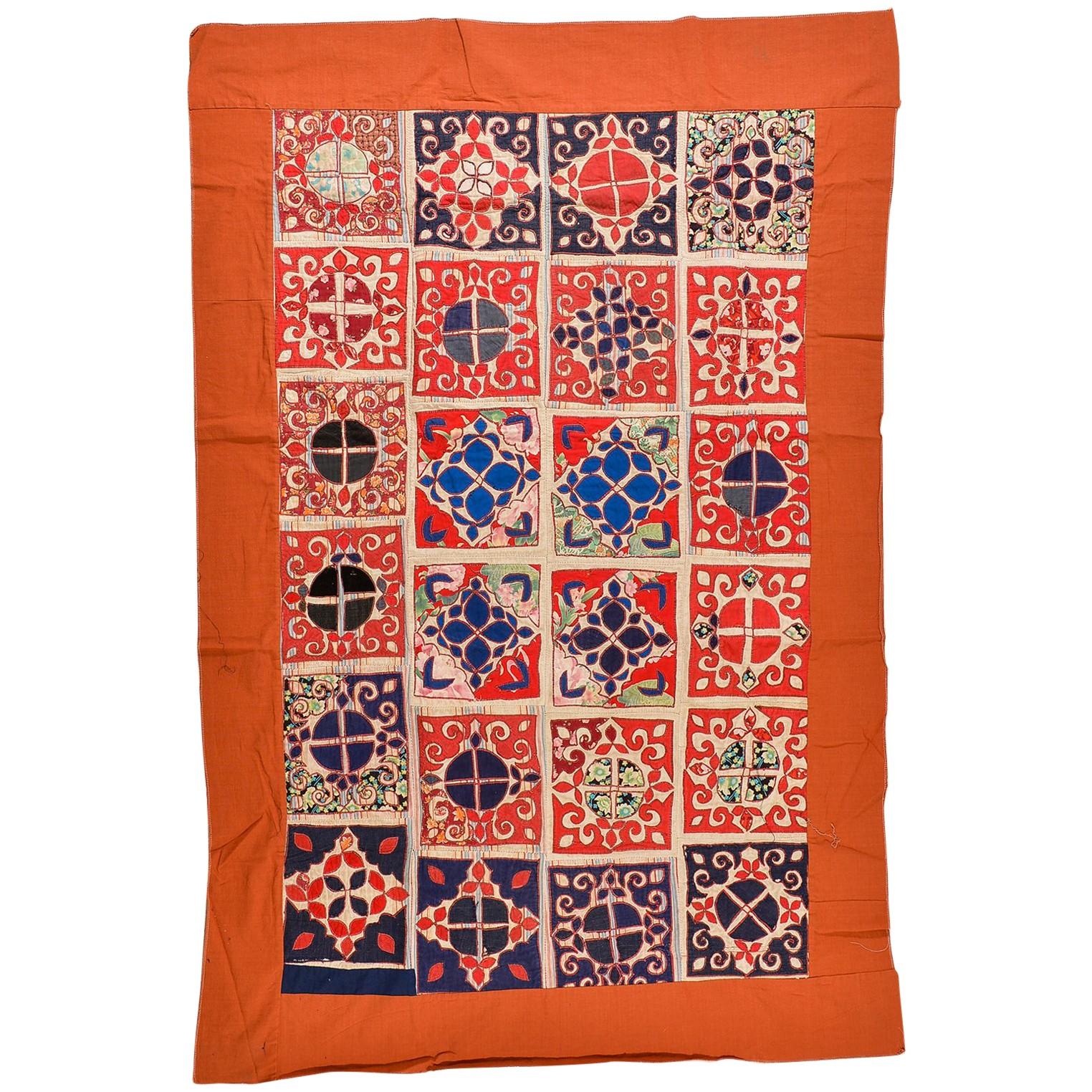 Turkoman - Textile patchwork, tapisserie ou tissu d'ameublement de fauteuil