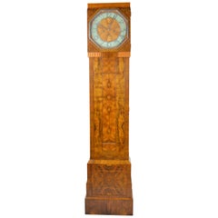 Antique Art Deco Burl Walnut and Shagreen Clock Cocktail Cabinet, English, 1925