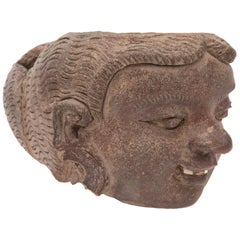 Artefakt, Majapahit Terrakotta-expressionistischer Kopf, Java, 1300 n. Chr.
