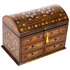 Used Damascus Mother-of-pearl and Specimen Wood Inlaid Table Chest