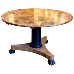 Empire Lion Legs Dining Biedermeier Round Table, circa 1815 SALE