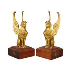 Neoclassical Style Sphinx Bookends