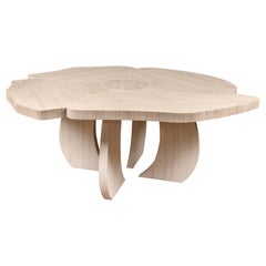 Table Andy, Flower Shape, Brushed Oakwood, Italy