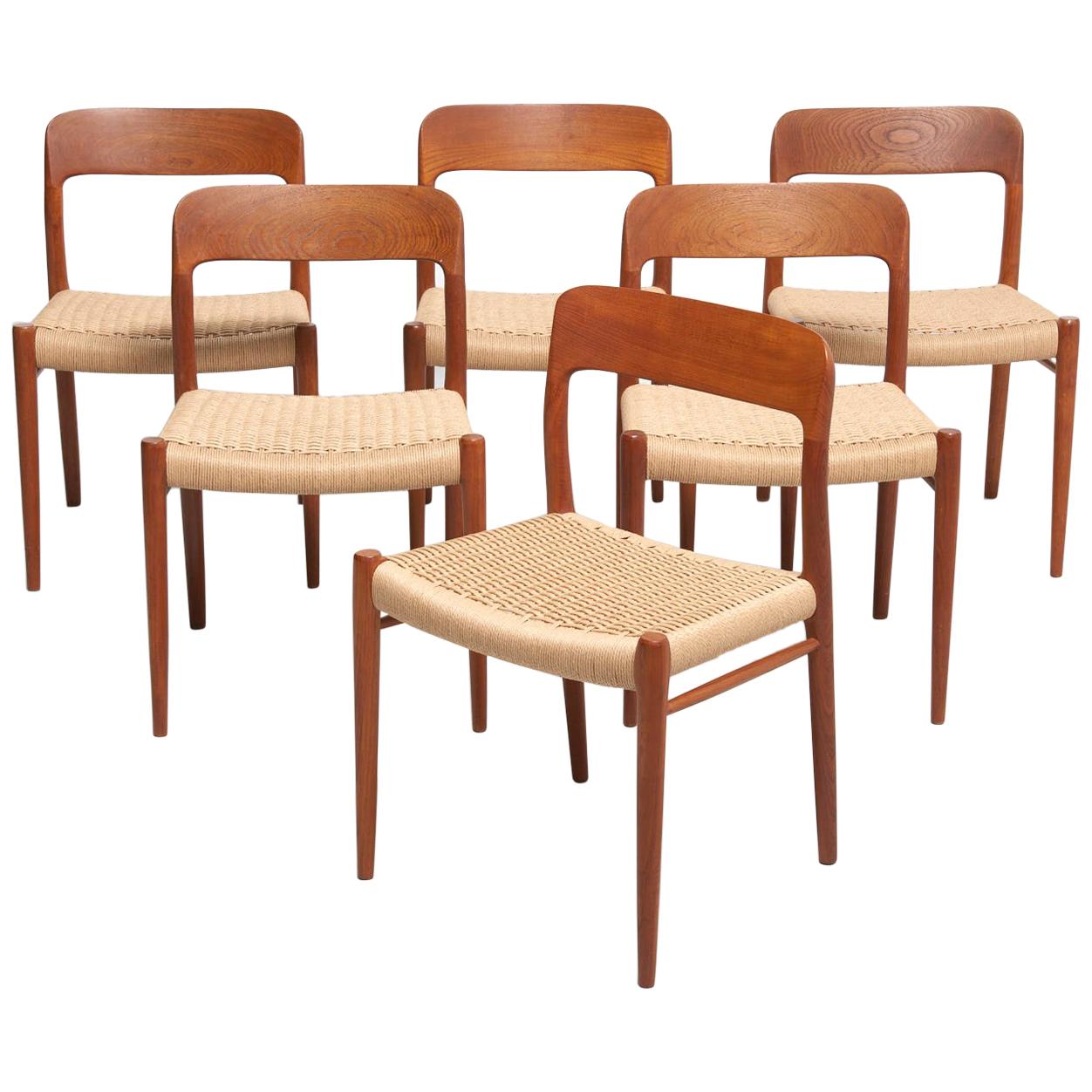 6 Papercord Dining Chairs, Niels O. Møller