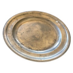 Antique Great Plate in Pewter Stamped, 18th Century