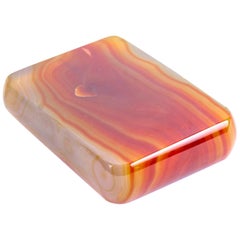 Antique Agate Rectangular Desk Paperweight 19th Century