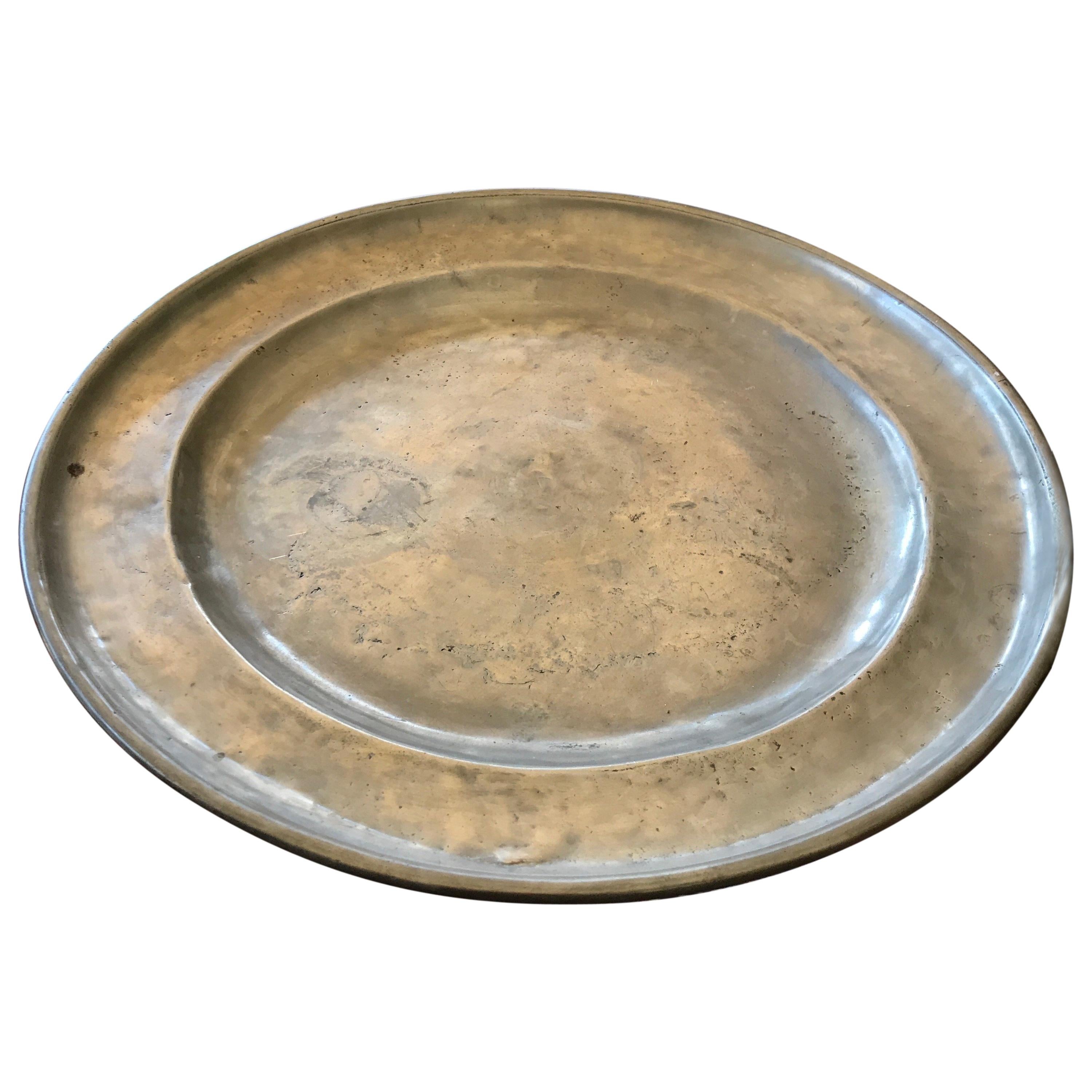 Plate 19th Pewter No Marks For Sale
