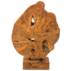 Teak Burl Wood Sculpture 
