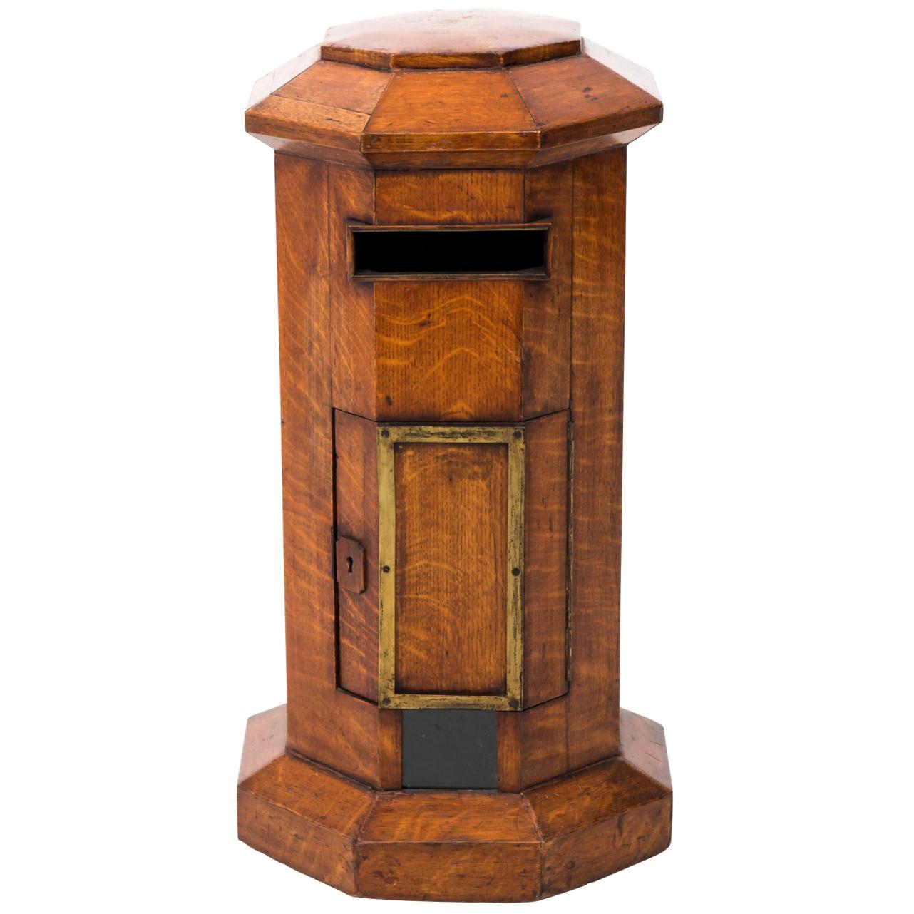 English Oakwood Mailbox, circa 1890