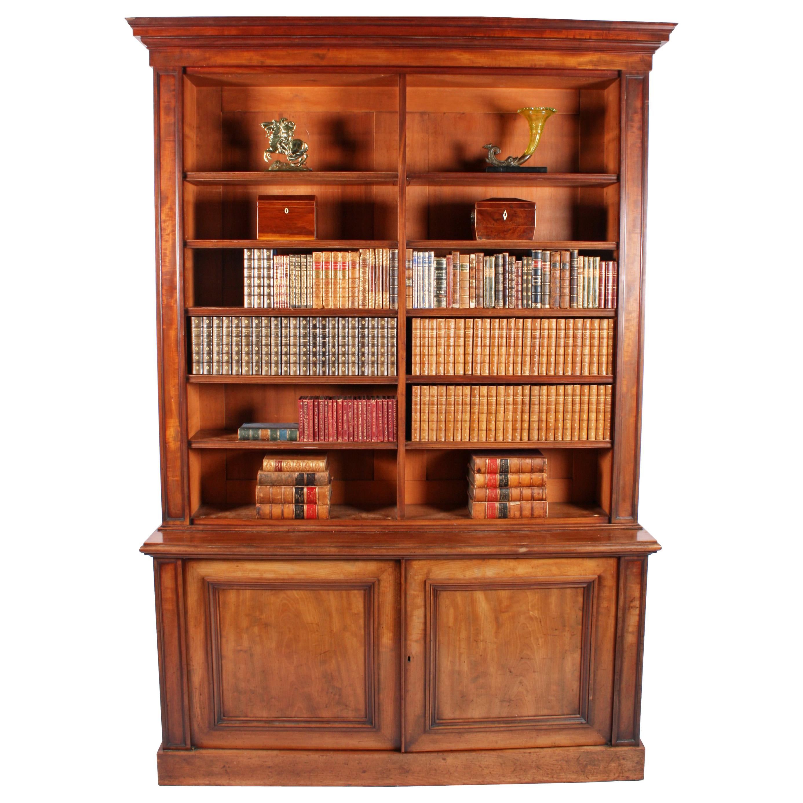 19th Century Victorian Mahogany  Open Shelve Library Bookcase For Sale