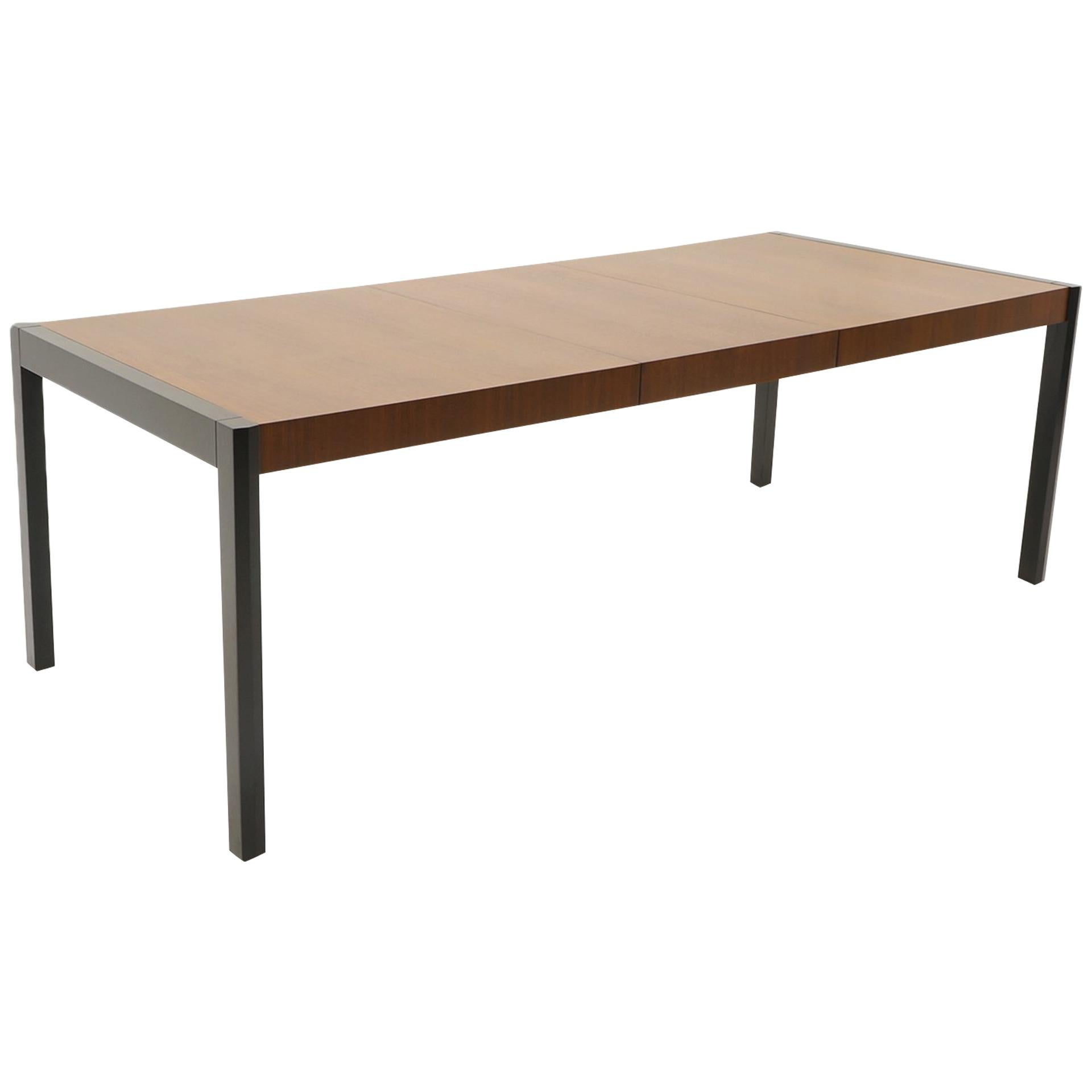 Dining Table, Walnut with Black Ends and Legs by Metropolitan For Sale