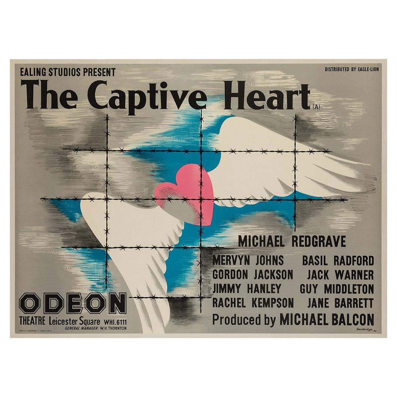 Captive Heart Original Premiere Uk Film Poster, John Bainbridge, 1946