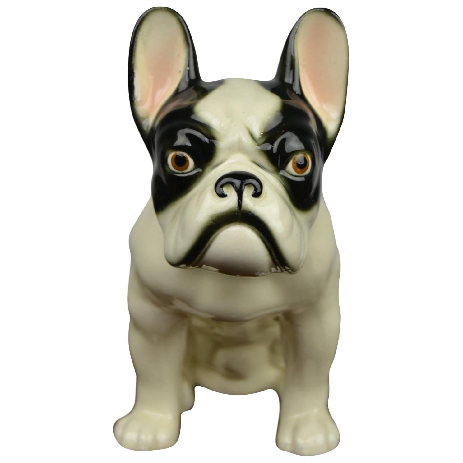 Art Deco Porcelain French Bulldog Figurine, Germany, 1930s