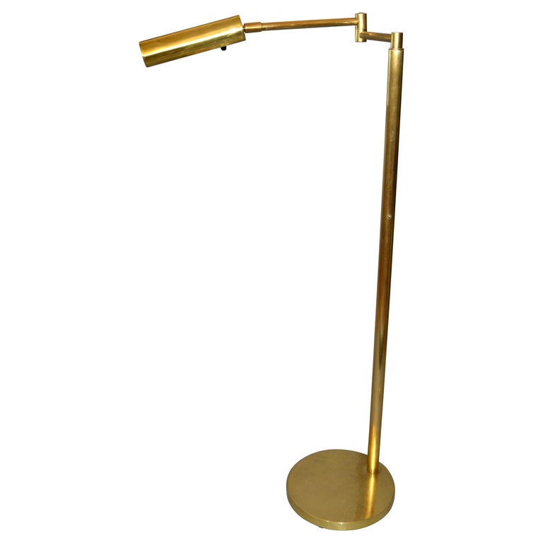 Italian Brass Swing Arm Floor or Reading Lamp at 1stDibs