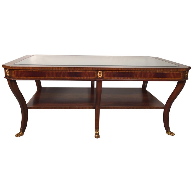 Large Mahogany And Gl Tail Coffee Table By Maitland Smith Large Mahogany And Gl Tail Coffee Table By Maitland Smith