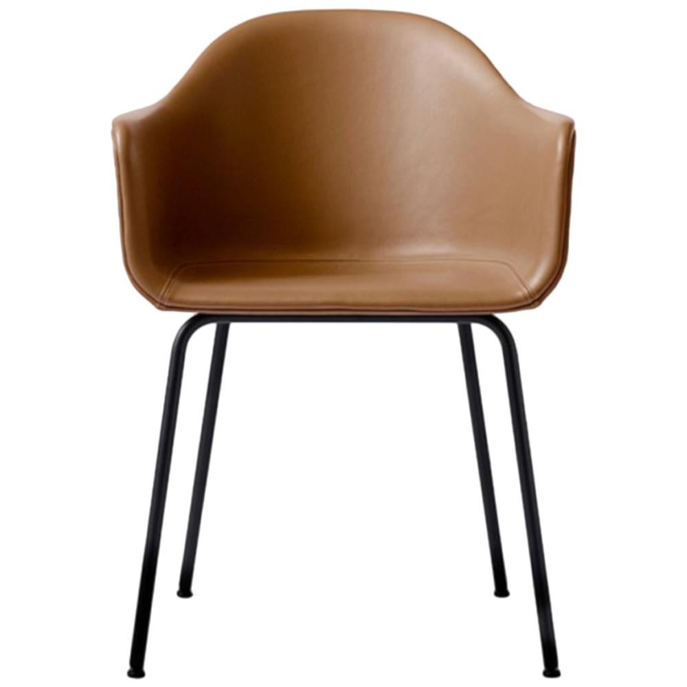 Harbour Chair, Black Steel Legs and Nevotex "Dakar" #0250 (Cognac) Leather Shell For Sale