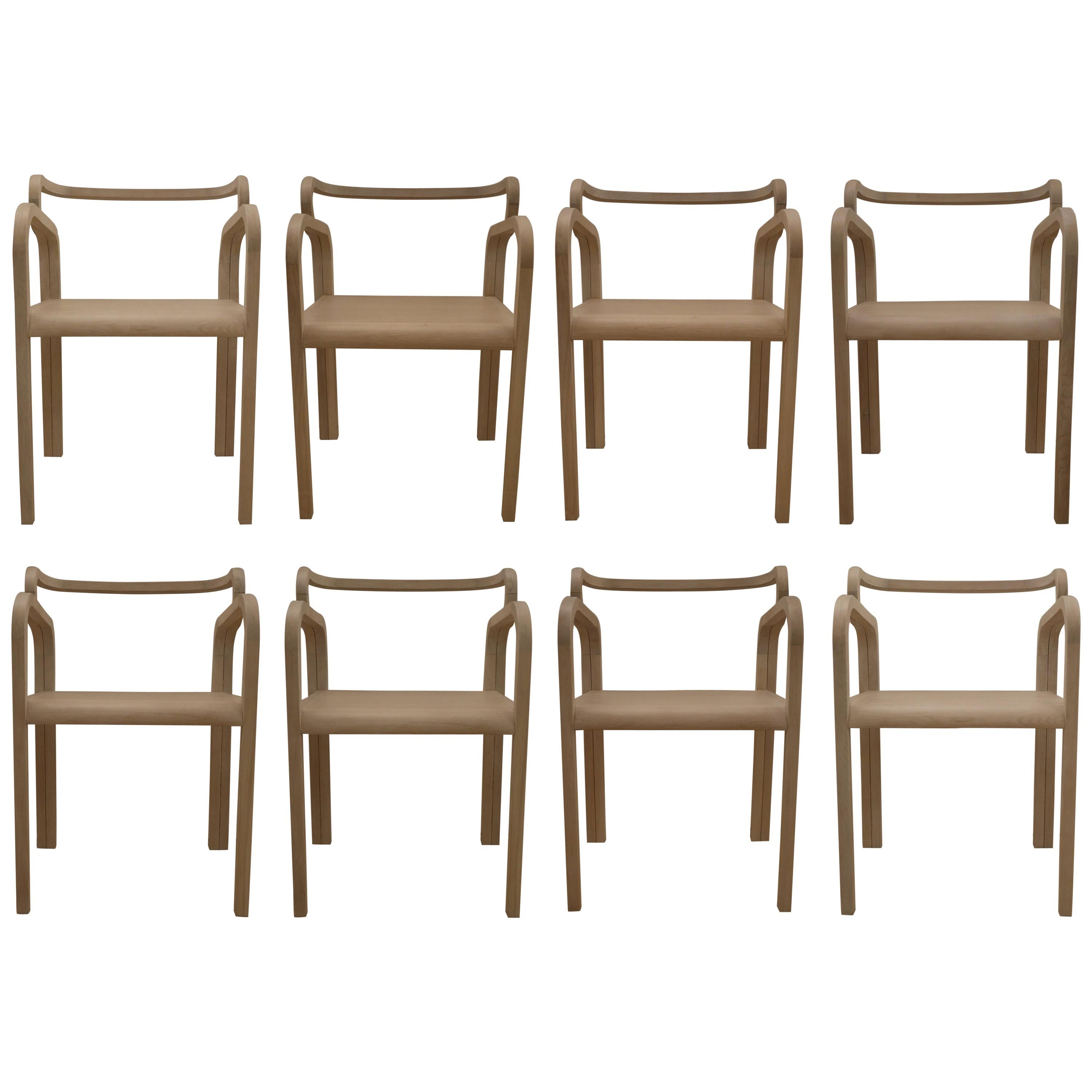 Six Odette Dining Chairs in Oak by France and Juul