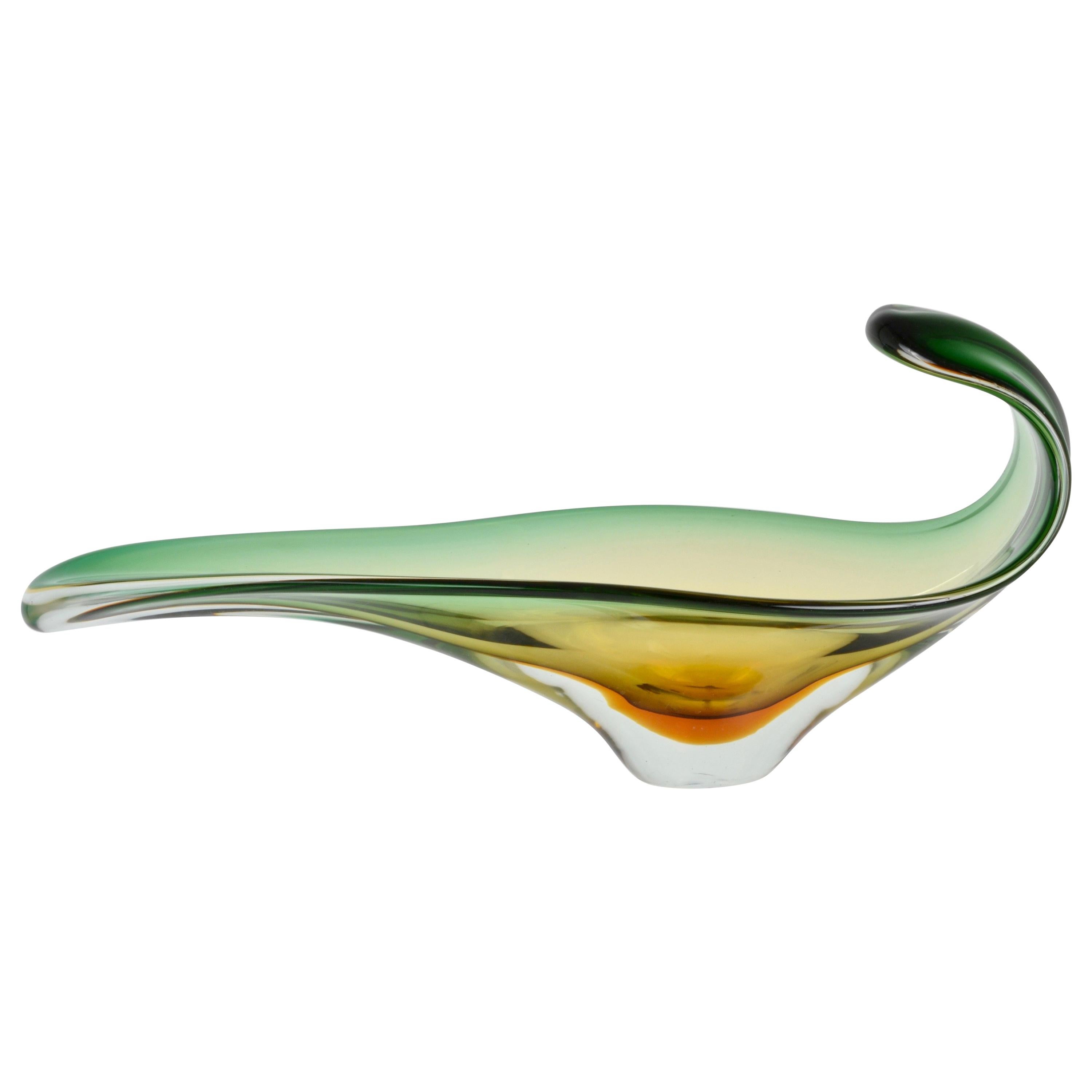 Murano Free-Form Bowl Large Size Italy, 1960s