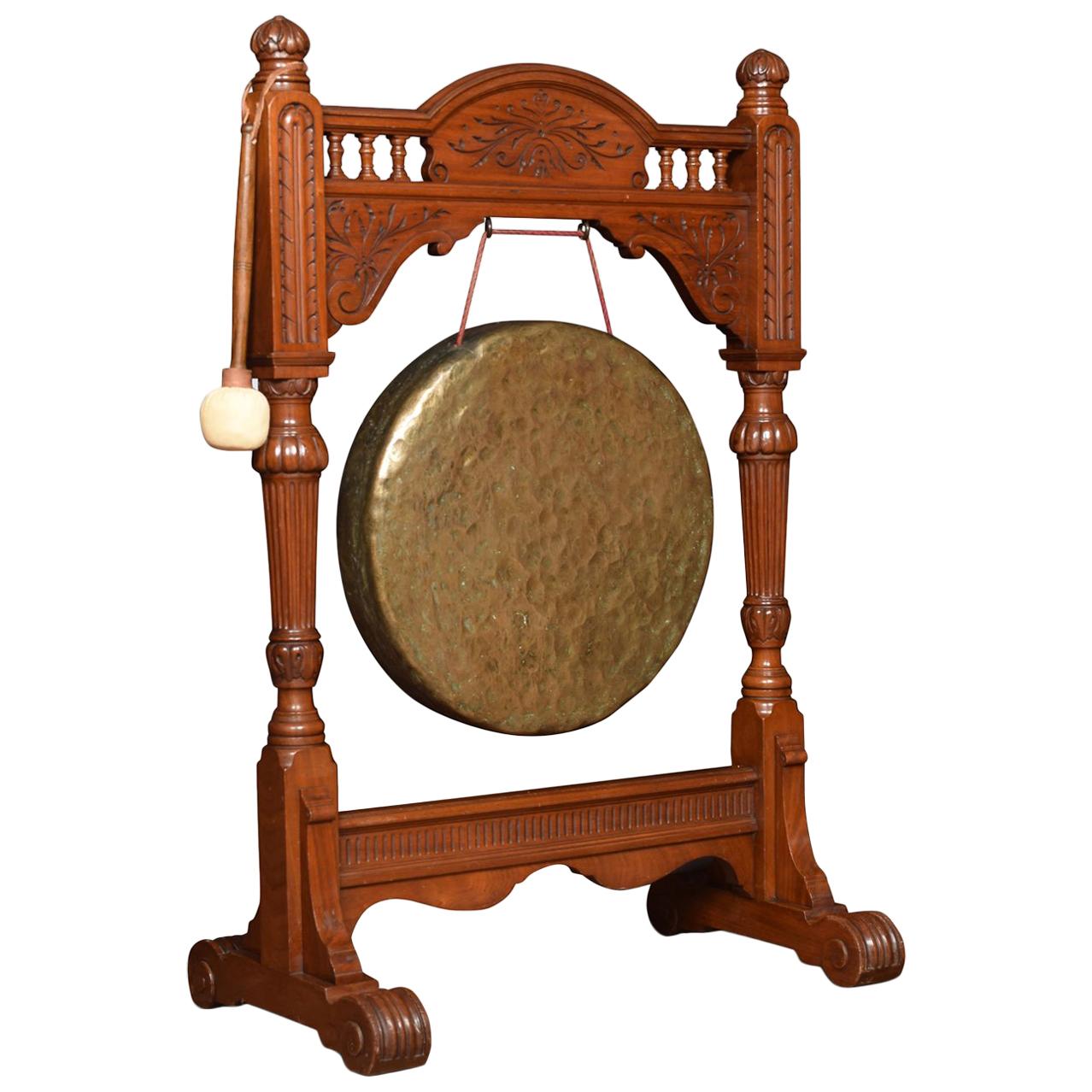 Early 20th Century Walnut Framed Dinner Gong