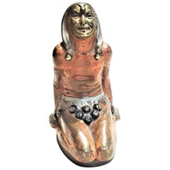 Jugenstil, arlequin dans un masque doré, bronze de Vienne, Autriche, vers 1900