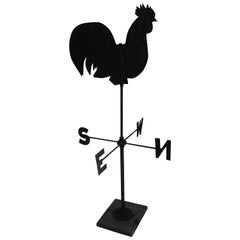 Used Rooster Weather Vane in Tin and Iron on Mount