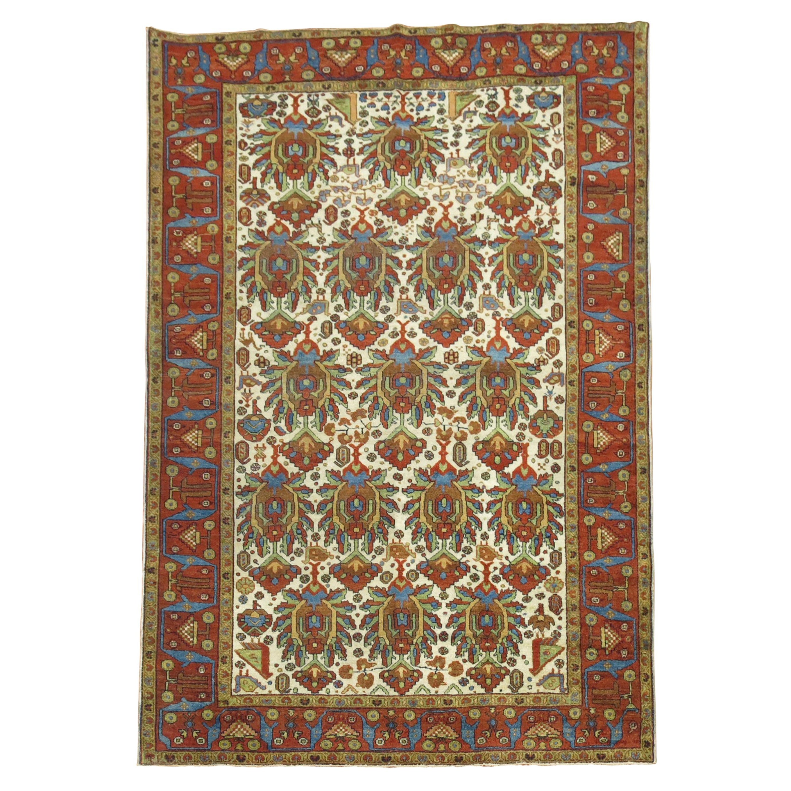 Zabihi Collection Northwest Persian Ivory Rug For Sale