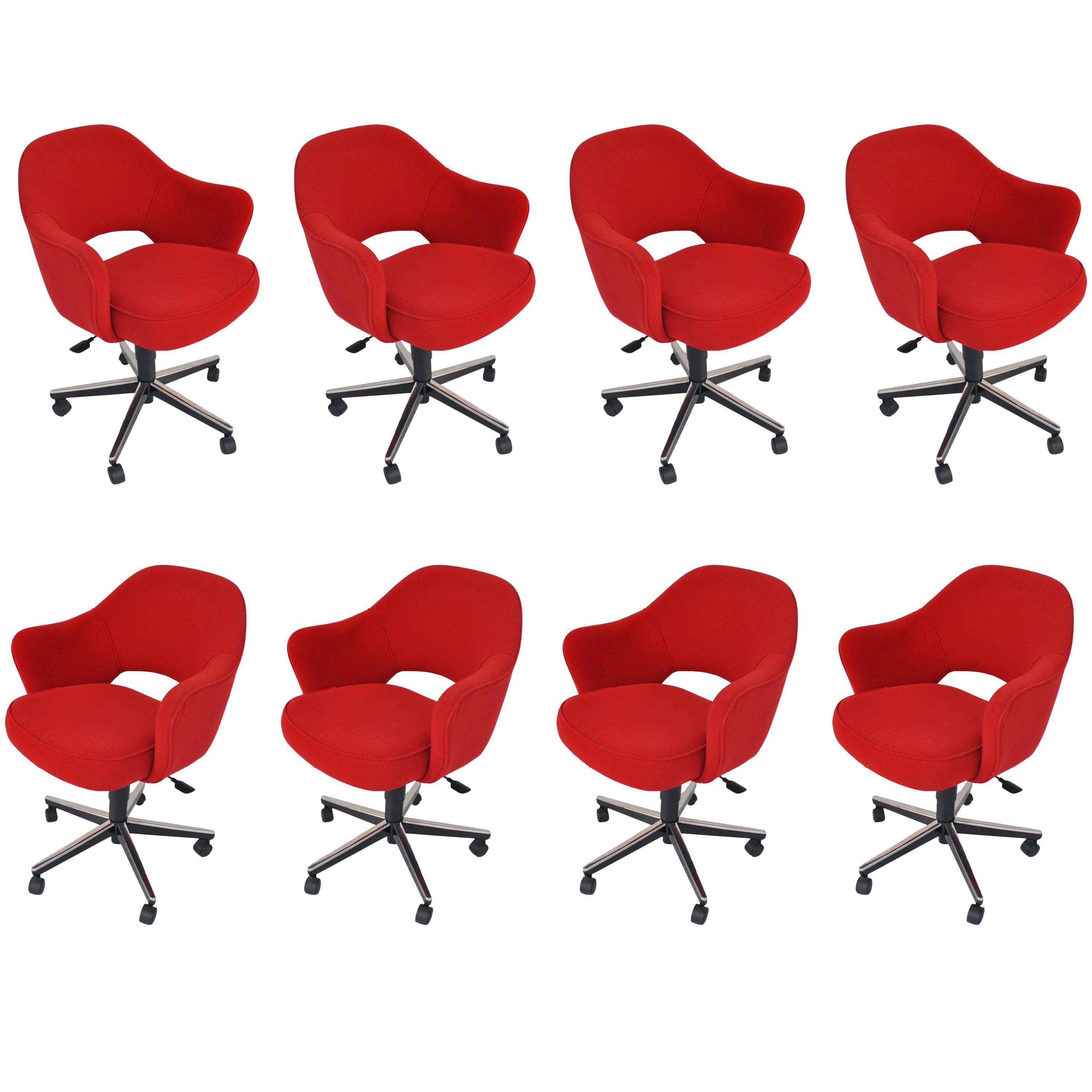 Set of 8 Mid-Century Modern Saarinen Executive Armchairs