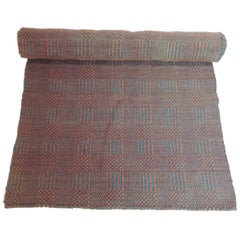 Vintage Flat-Woven Red and Blue Americana Carpet Runner