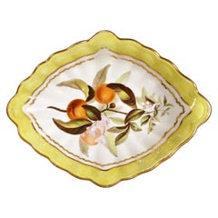 Gelbe botanische Schale aus Derby-Porzellan des 18. Jahrhunderts, Muster #216