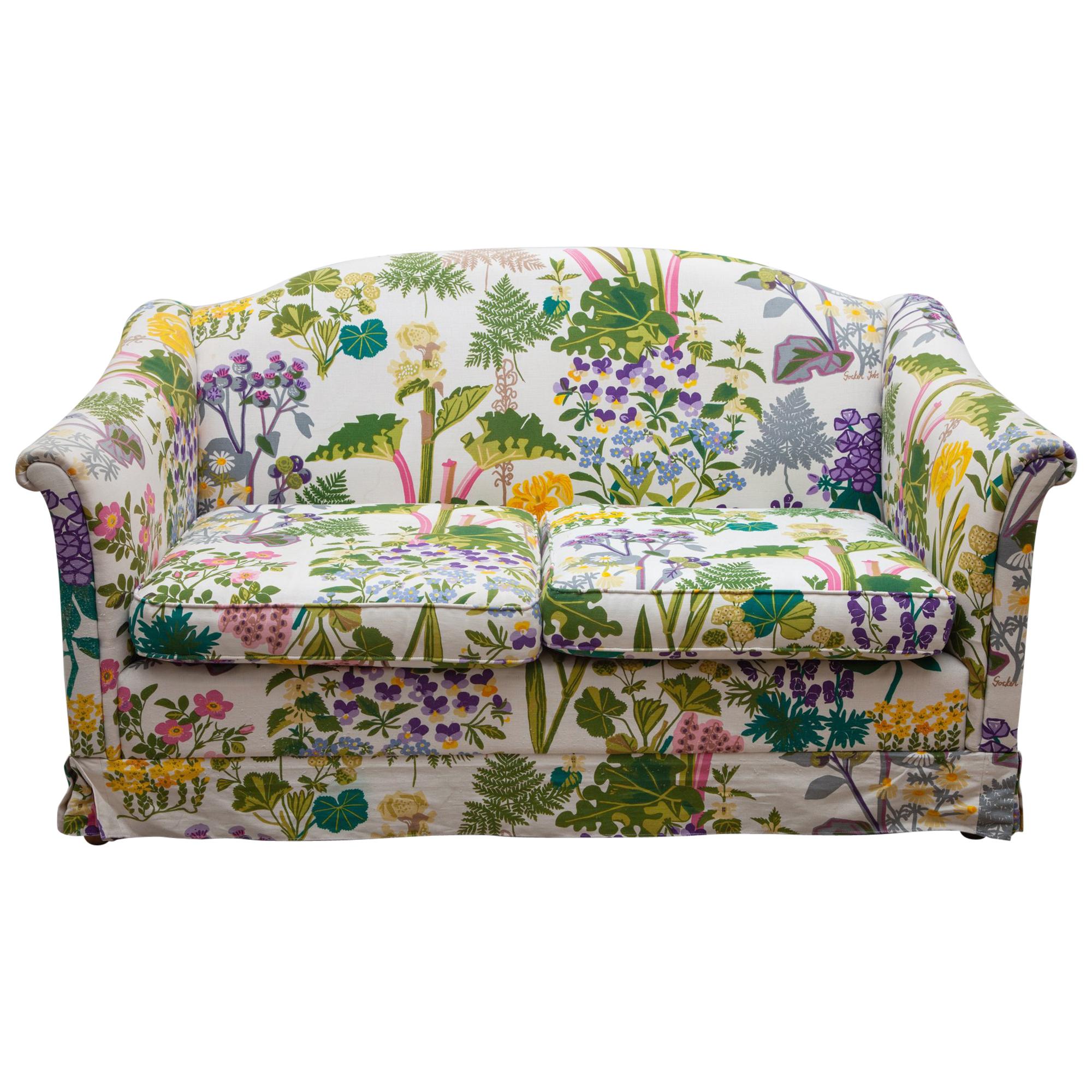 Floral and Nature Patterned Sofa, Bench Designed by Gocken Jobs, Sweden