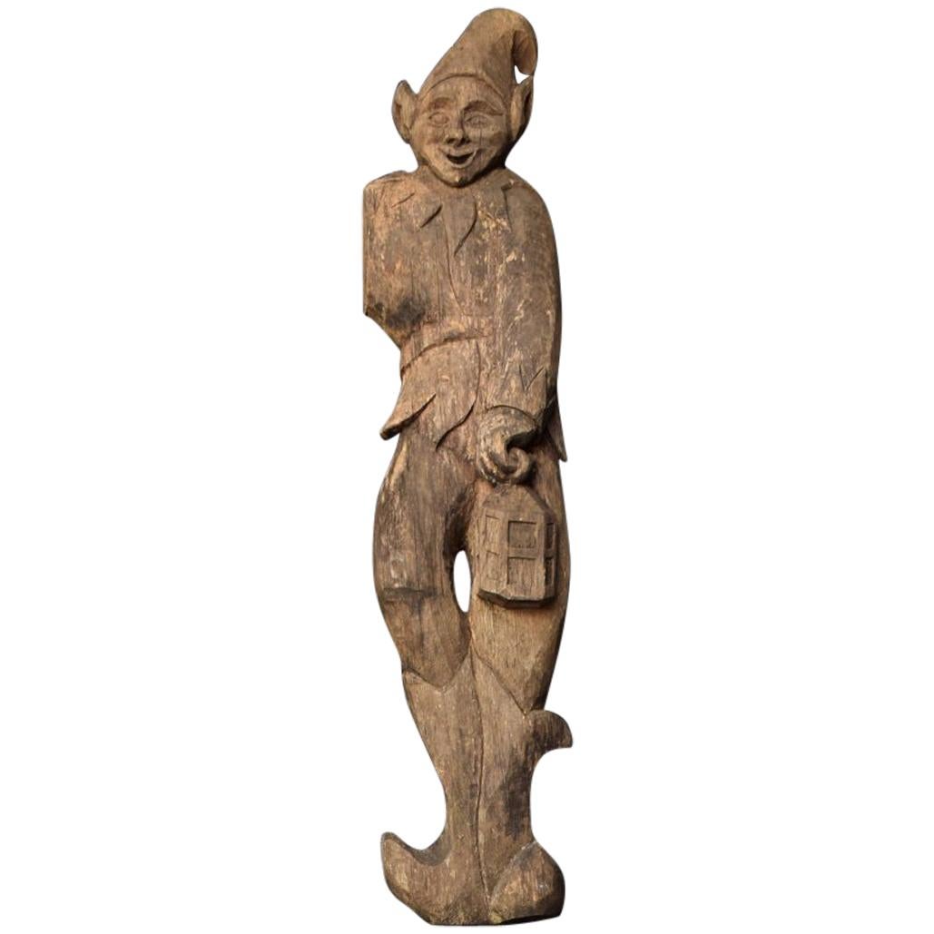 Early 20th Century Carved Oak Pixie Figure