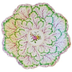 First Period Worcester Porcelain Rare Large Leaf & Flower Dish, circa 1762-1765