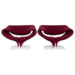 Mid-Century Modern Vintage Pair Pierre Paulin Artifort Ribbon Chairs 1960s