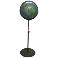 Globe de sol Denoyer-Geppert du milieu du siècle dernier
