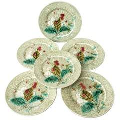 Majolica Strawberries Plate Sarreguemines, circa 1880