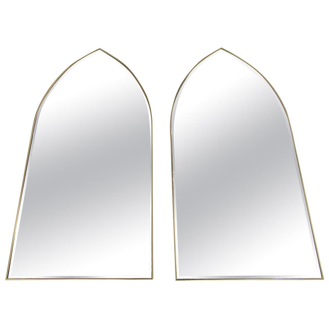 Stunning Pair Gothic Cathedral Shaped Mirrors Hobey Helen Baker