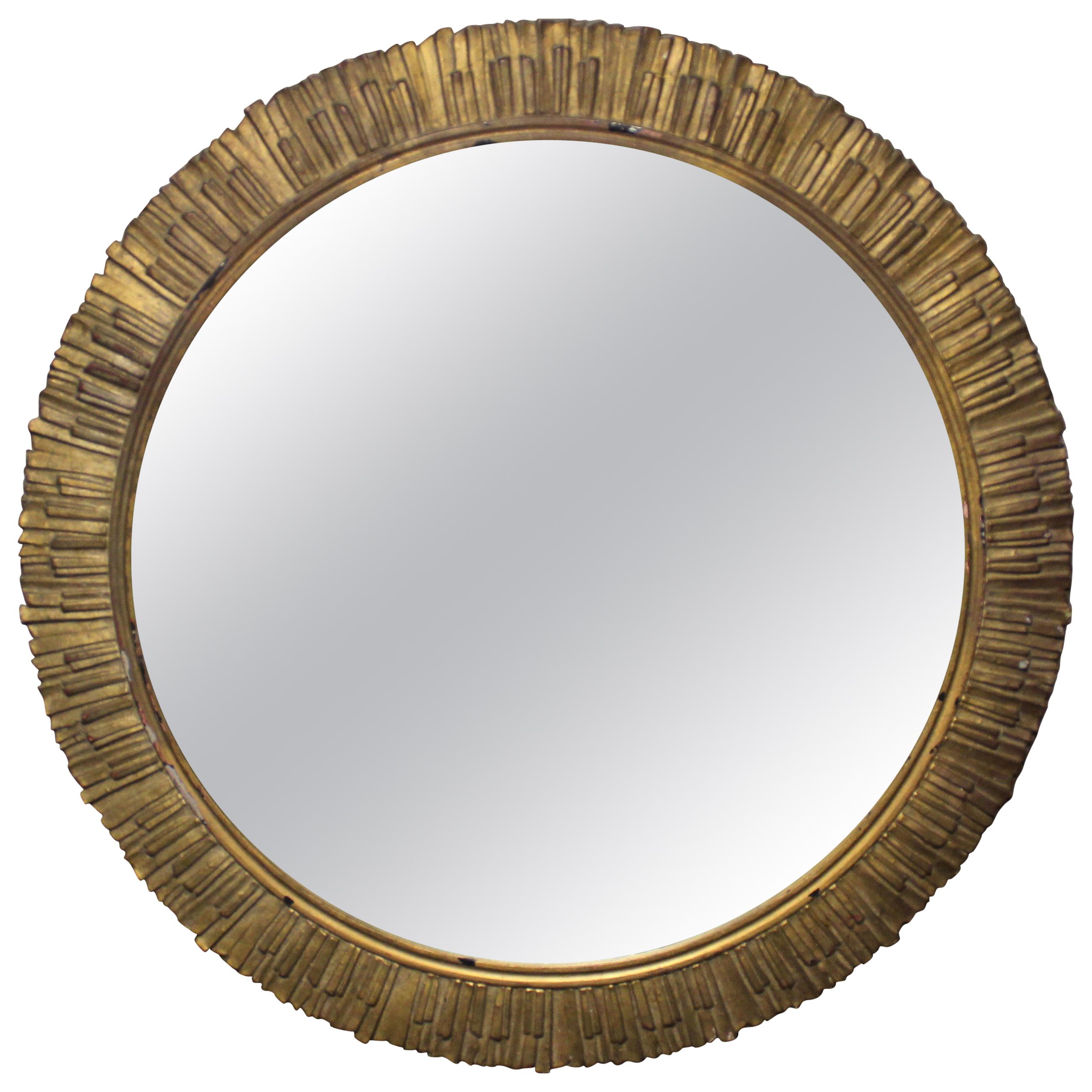 Art Deco Gold Gilded Sunburst Mirror