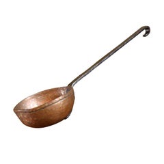 Oversized Antique Copper and Forged Iron Ladle