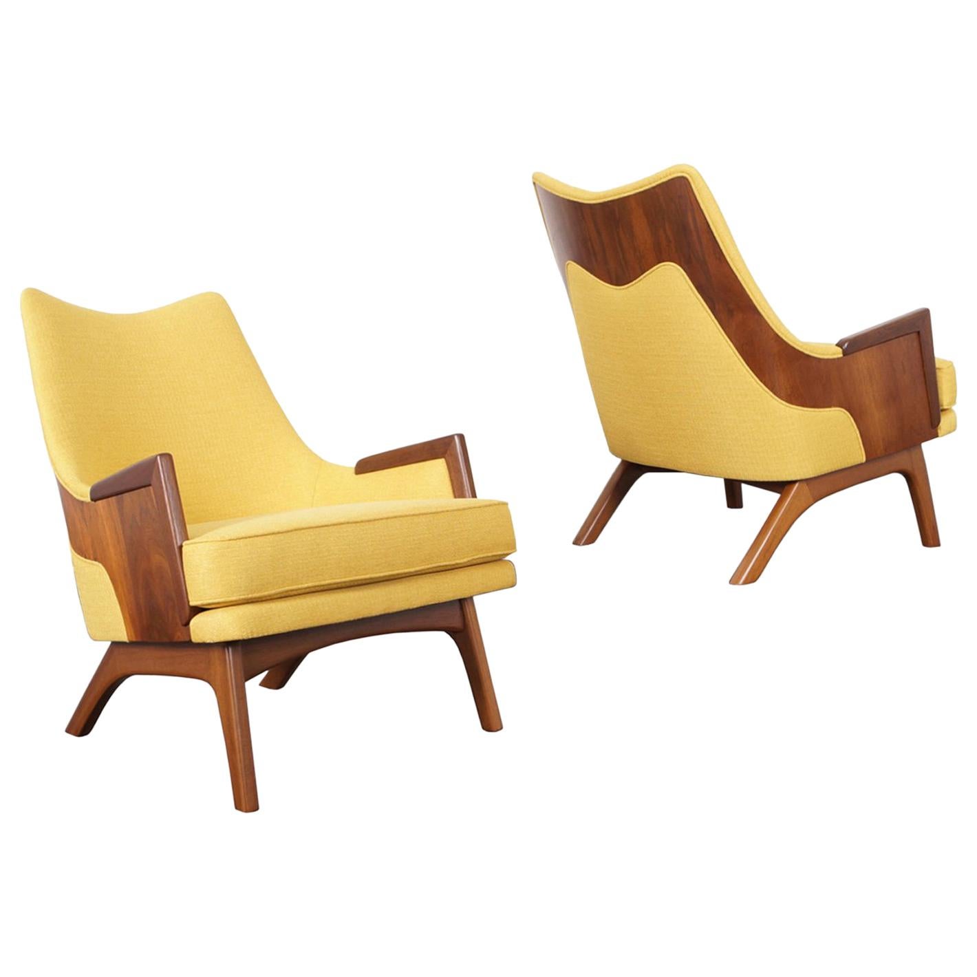 Vintage Walnut Lounge Chairs by Adrian Pearsall