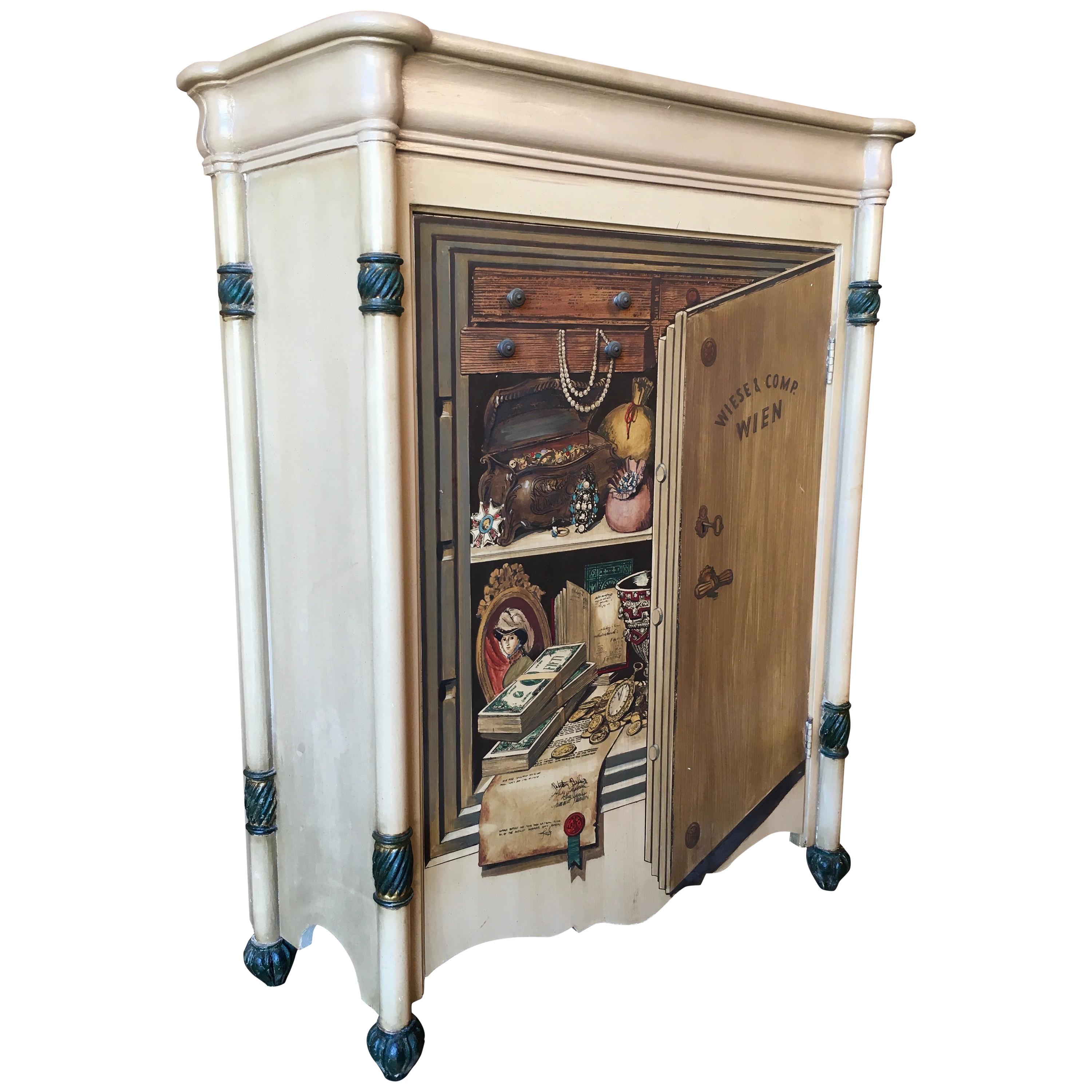 Palladio "Trompe L'oeil" Hand Painted Wood Cabinet