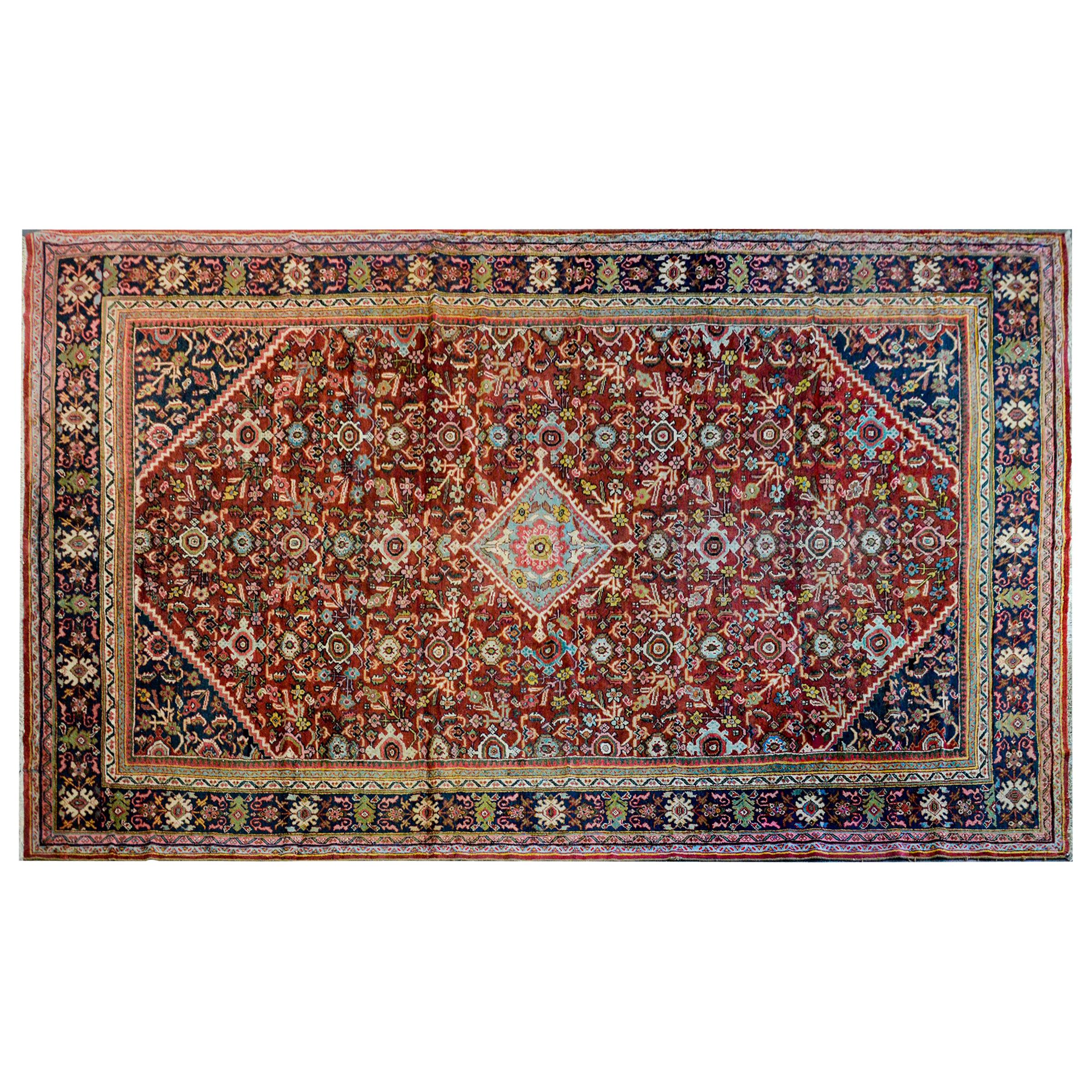 Fantastic Early 20th Century Mahal Rug For Sale