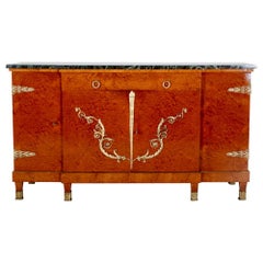 Exceptional Quality French Amboyna Empire Buffet Sideboard from Paris.