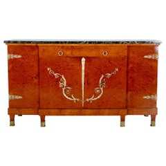 Exceptional Quality French Amboyna Empire Buffet Sideboard from Paris. 